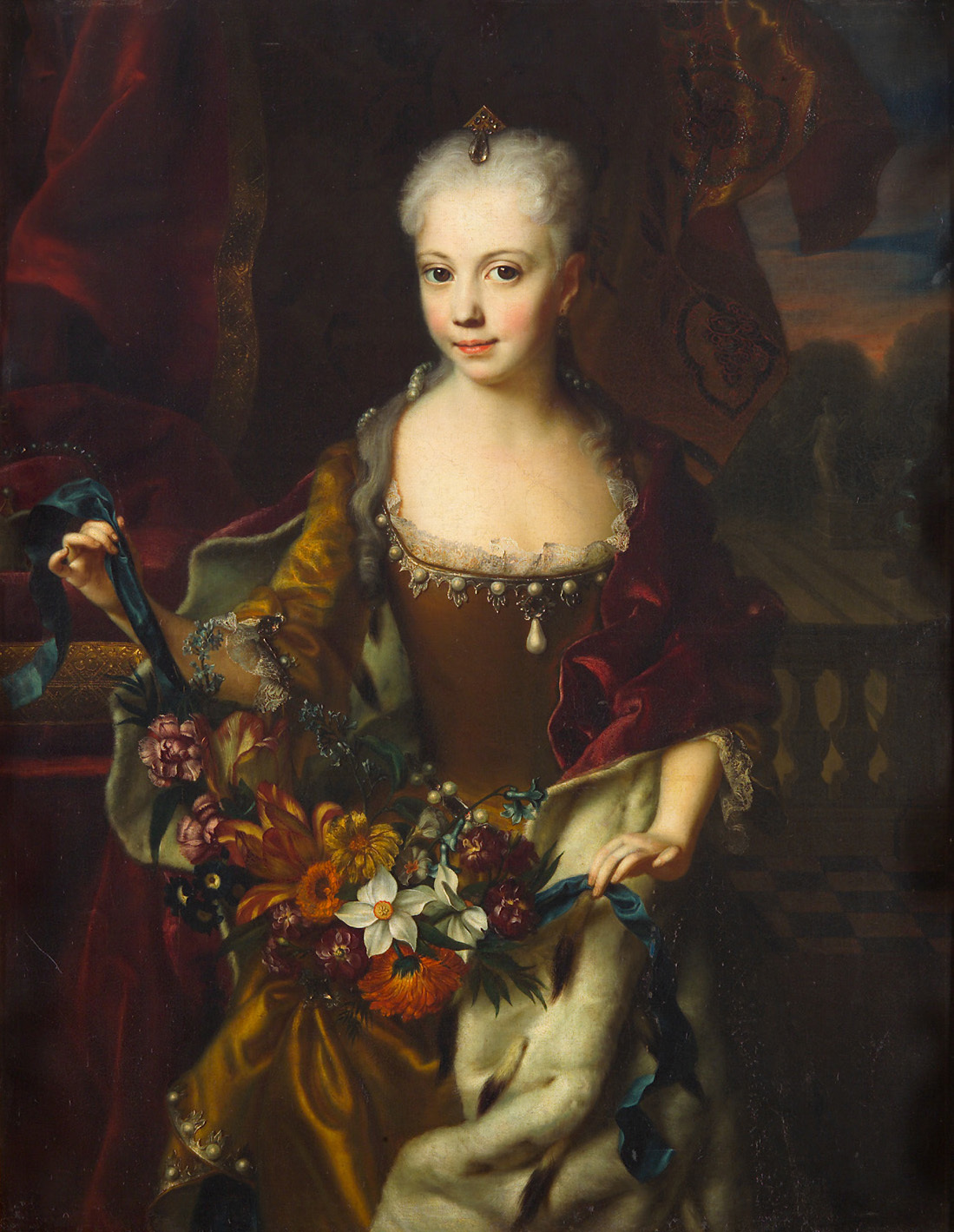 Andreas Møller (1684 Kopenhagen - 1762 (?) Berlin), Erzherzogin Maria Anna (1718–1744), Tochter von Karl VI. im Alter von neun Jahren, 1727, Öl auf Leinwand, 94,5 x 74,5 cm, Innsbruck, Schloss Ambras, Habsburger Porträtgalerie, Inv.-Nr. 2073. | © KHM-Museumsverband, Wien.