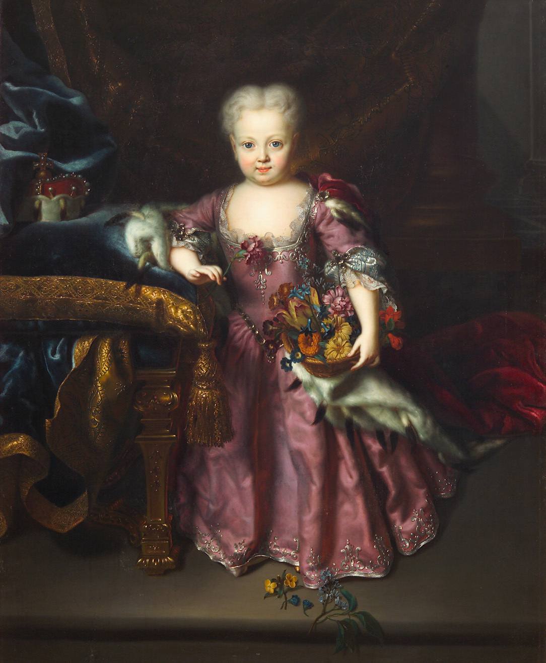 Andreas Møller (1684 Kopenhagen - 1762 (?) Berlin), Erzherzogin Maria Amalie (1724-1730), Tochter von Karl VI. im Alter von drei Jahren, 1727, Öl auf Leinwand, 119,5 x 96 cm, Innsbruck, Schloss Ambras, Habsburger Porträtgalerie, Inv.-Nr. 2104. | © KHM-Museumsverband, Wien.