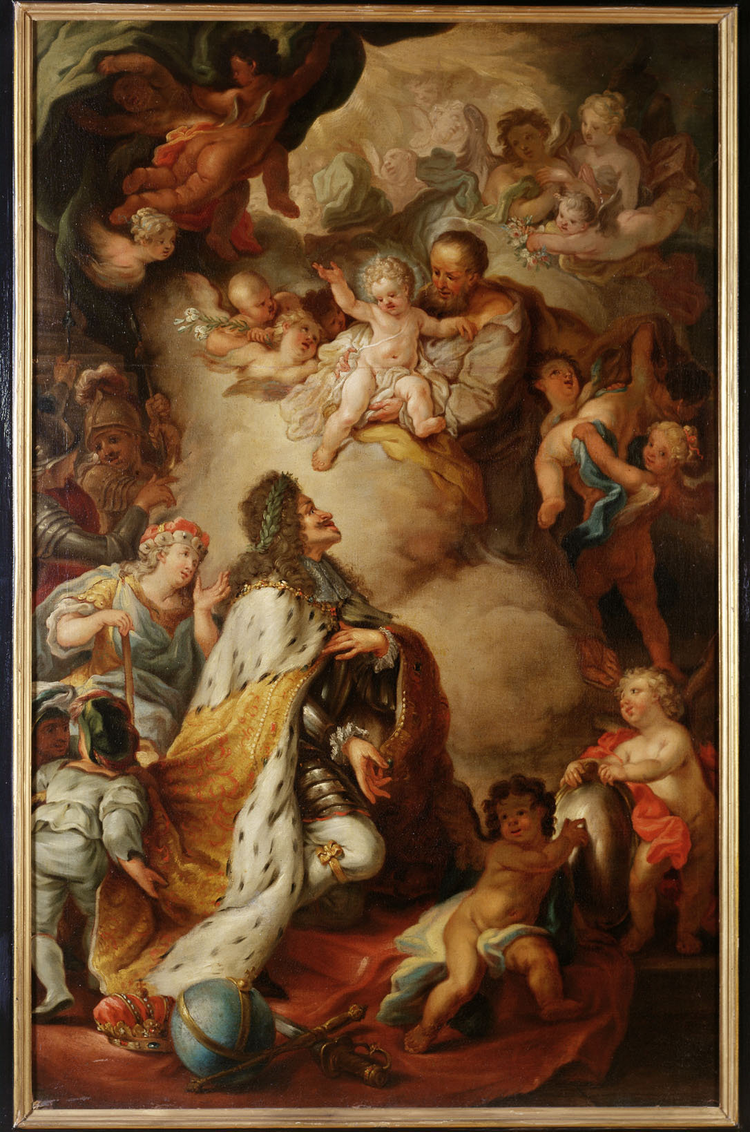 Kaiser Leopold I. (1640-1705) übergibt die Erblande dem Schutz des Hl. Joseph, um 1690, Schloss Ambras Innsbruck, Porträtgalerie, Inv.-Nr. 6160, www.khm.at/de/object/4dd9cec1c2/ | Bildrecht: KHM-Museumsverband, Wien. Kaiser Leopold I. (1640-1705) übergibt die Erblande dem Schutz des Hl. Joseph, um 1690, Schloss Ambras Innsbruck, Porträtgalerie, Inv.-Nr. 6160, www.khm.at/de/object/4dd9cec1c2/ | Bildrecht: KHM-Museumsverband, Wien.